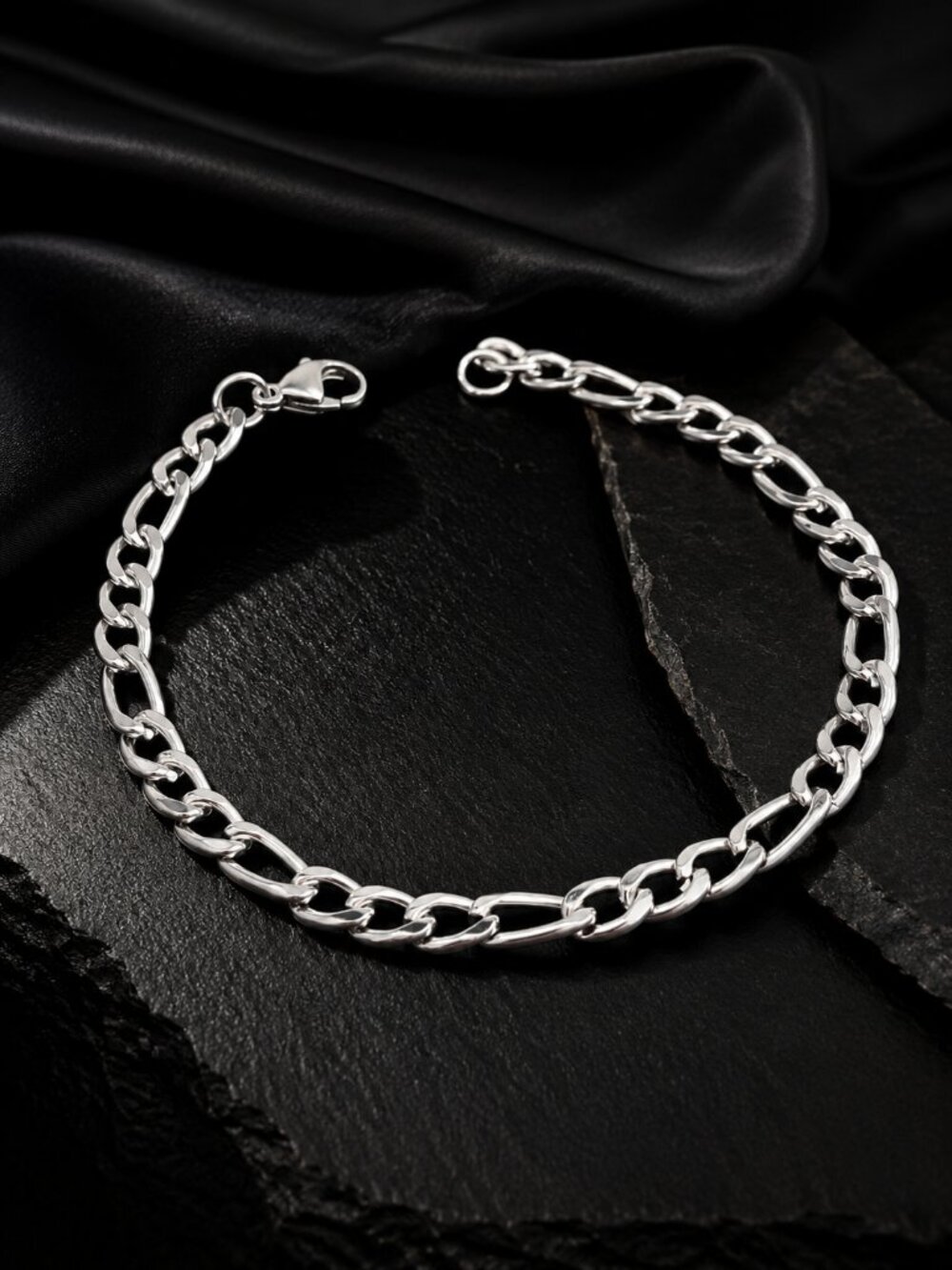 Stainless Steel 4mm Figaro Link Bracelet